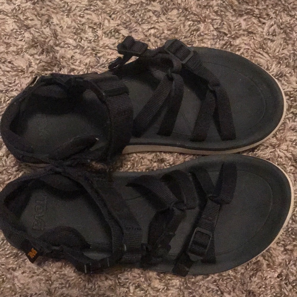 Black Teva sandals